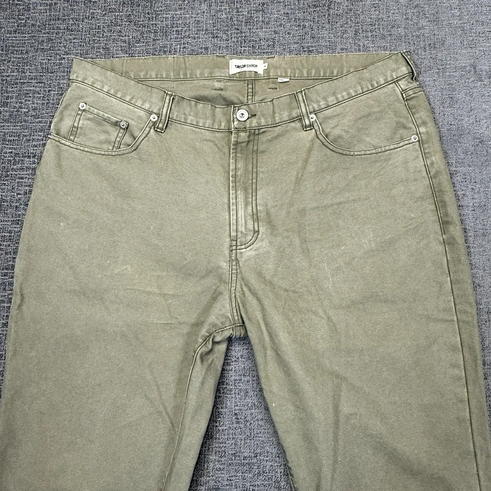 Taylor Stitch Democratic Foundation Pant Mens 38 Olive Organic Cotton Chino